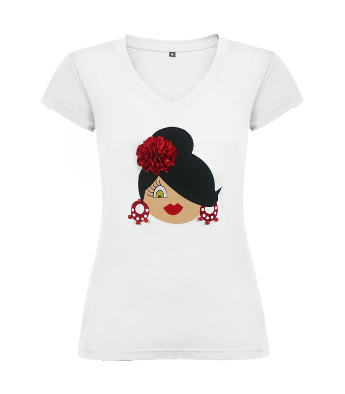 Camiseta pico moño blanco