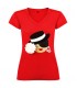 Camiseta pico sombrero roja