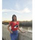 Camiseta pico sombrero roja