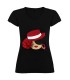 Camiseta pico sombrero negro