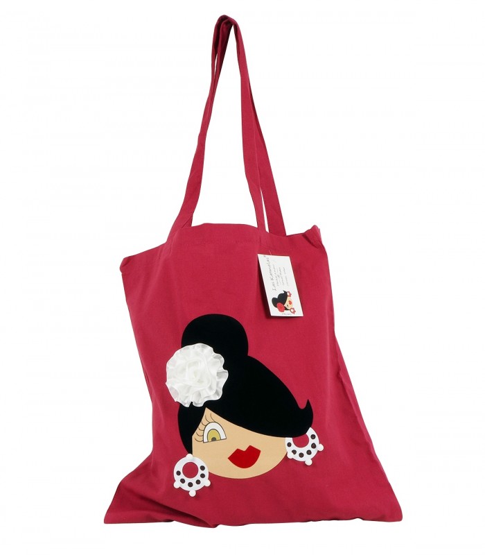 Bolso tela burdeos