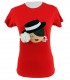 Camiseta cuello redondo sombrero rojo