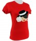 Camiseta cuello redondo sombrero rojo