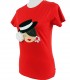 Camiseta cuello redondo sombrero rojo