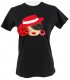 Camiseta cuello redondo sombrero negra