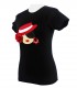 Camiseta cuello redondo sombrero negra