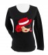 Camiseta m/l sombrero negra