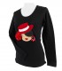 Camiseta m/l sombrero negra