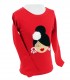 Camiseta niña m/l moño rojo