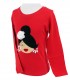 Camiseta niña m/l moño rojo