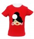 Camiseta niña moño rojo