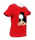 Camiseta niña moño rojo