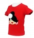 Camiseta niña moño rojo