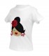 Camiseta niña moño blanco/ rojo