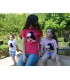 Camiseta niña moño fucsia