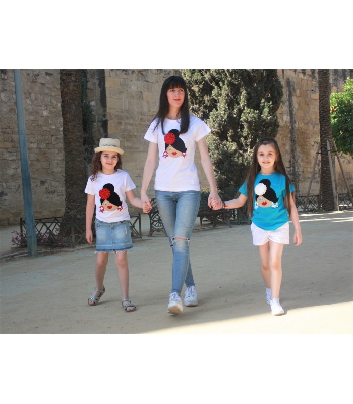 Camiseta cuello redondo moño blanco