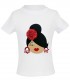 Camiseta niña moño blanco/ rojo