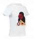 Camiseta niña moño blanco/ rojo