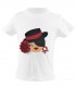 Camiseta niña blanca sombrero