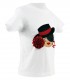 Camiseta niña blanca sombrero