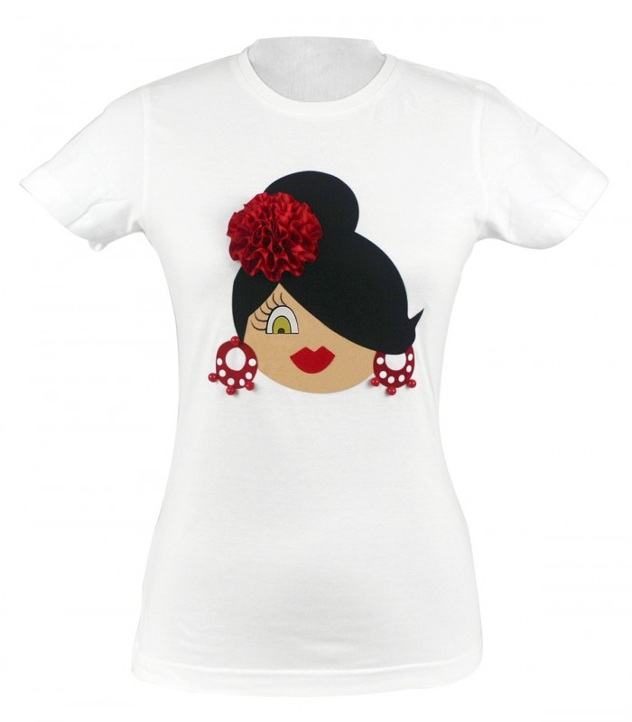 Camiseta cuello redondo moño blanco