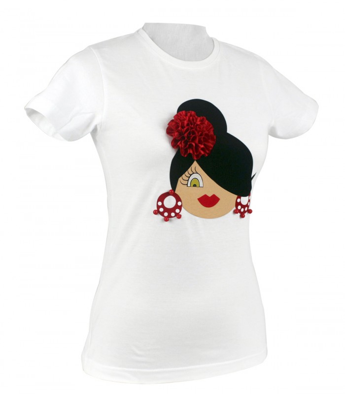 Camiseta cuello redondo moño blanco