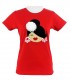 Camiseta cuello redondo moño rojo
