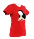Camiseta cuello redondo moño rojo