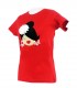 Camiseta cuello redondo moño rojo