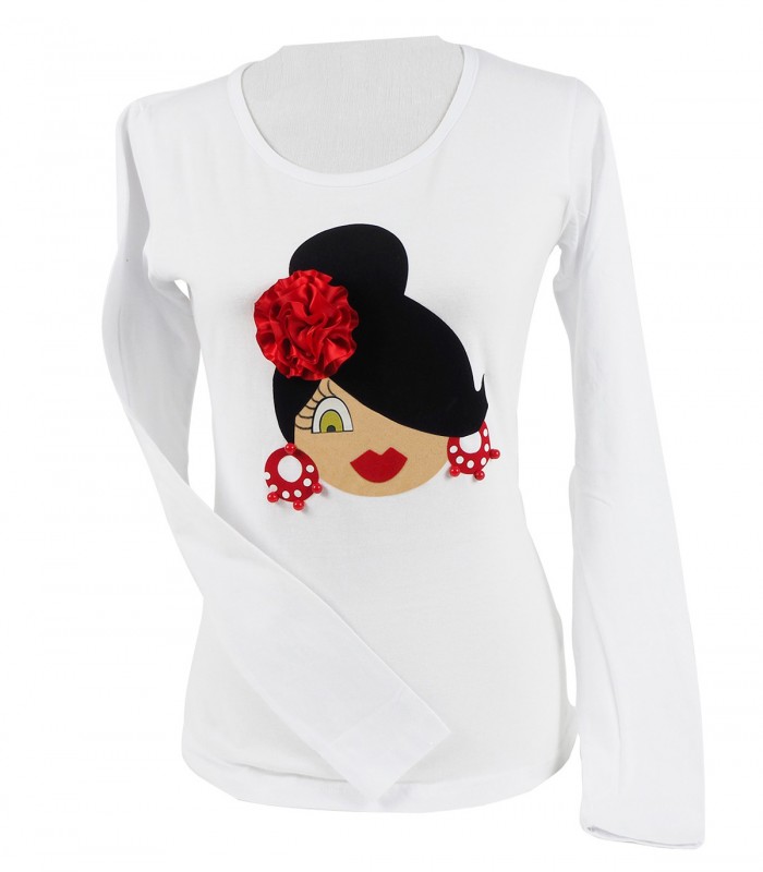 Camiseta m/l moño blanco