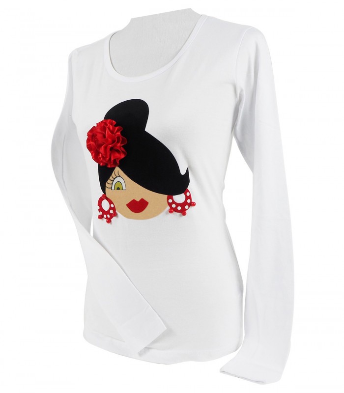 Camiseta m/l moño blanco